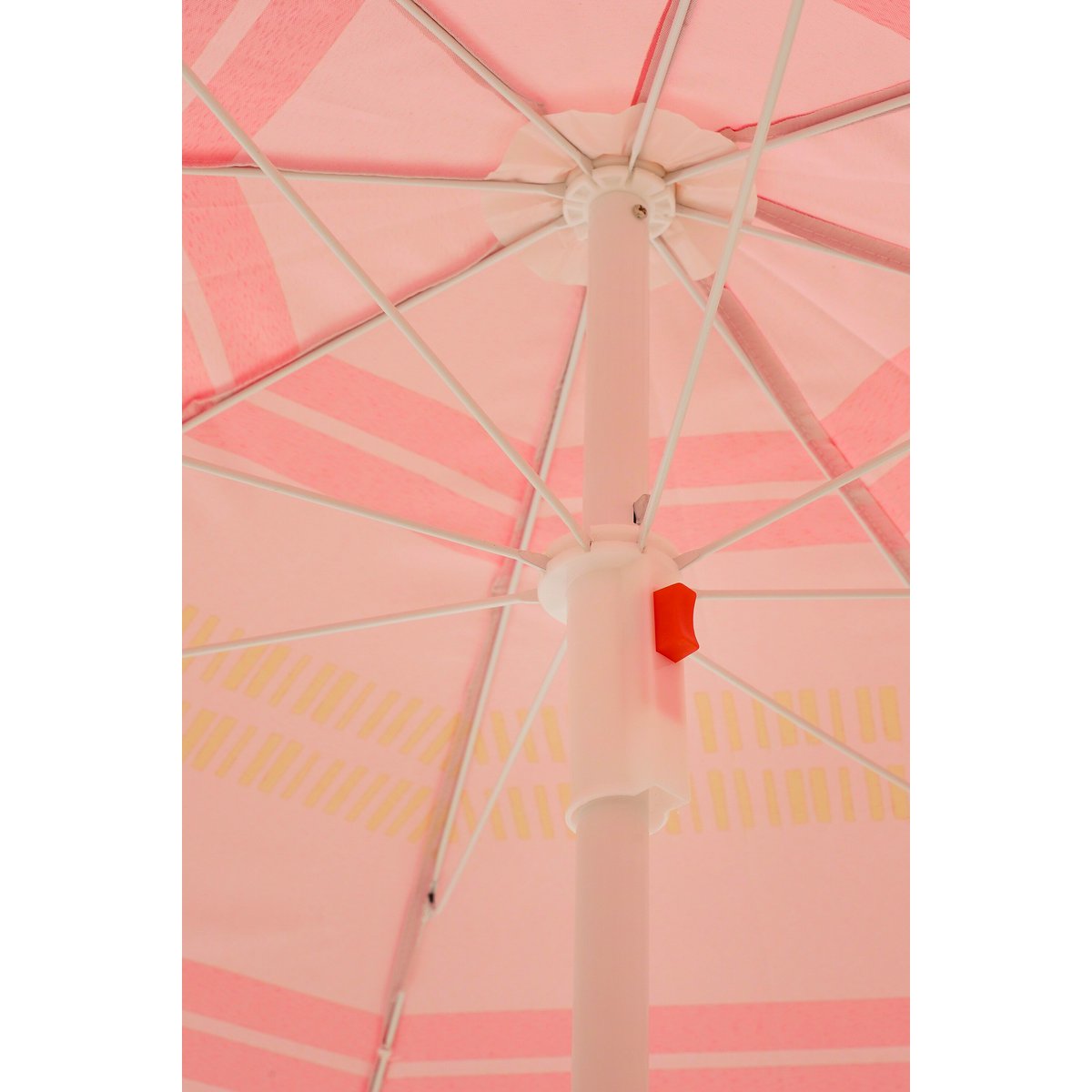 Lichtroze gestreepte strandparasol Ø160 cm