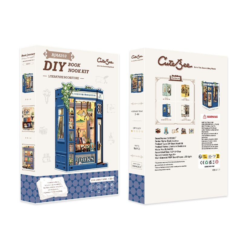 DIY book nook Literature Bookstore, 17 cm