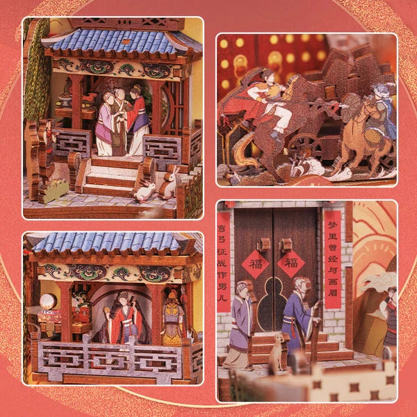 The Legend of Mulan book nook, 18 × 11 × 23 cm