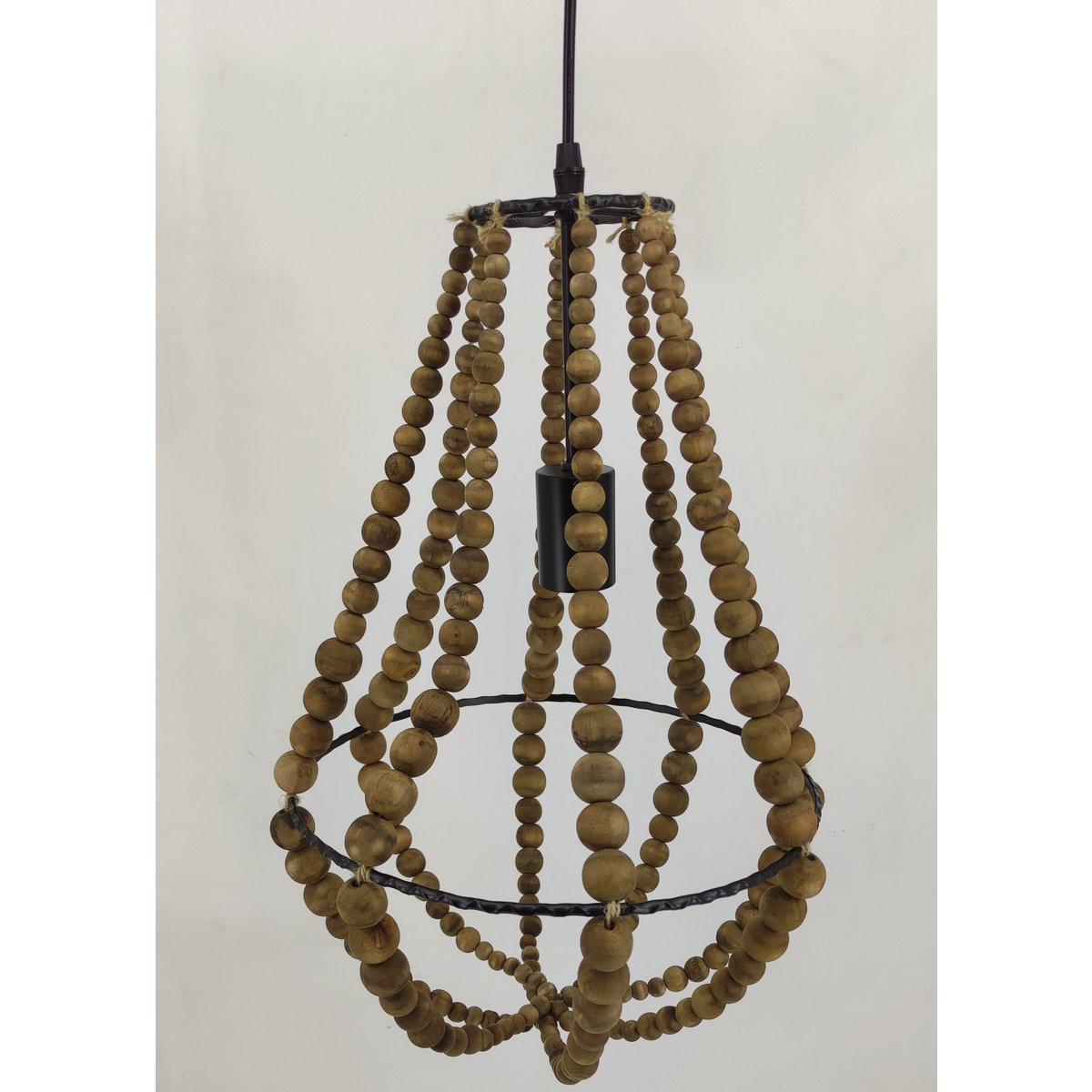 Houten hanglamp, naturel, 30 × 30 × 63 cm