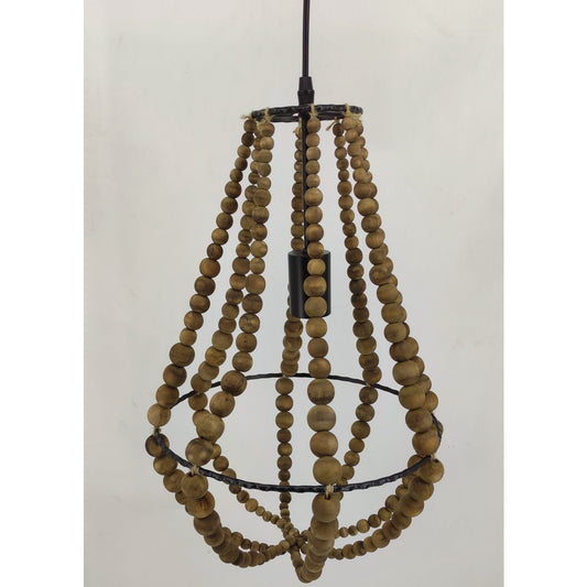 Houten hanglamp, naturel, 30 × 30 × 63 cm