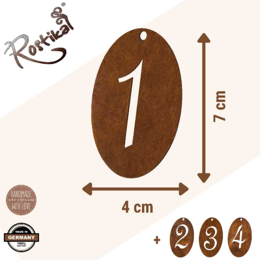 Advent decoratie cijfers 1 t/m 4, met roestpatina