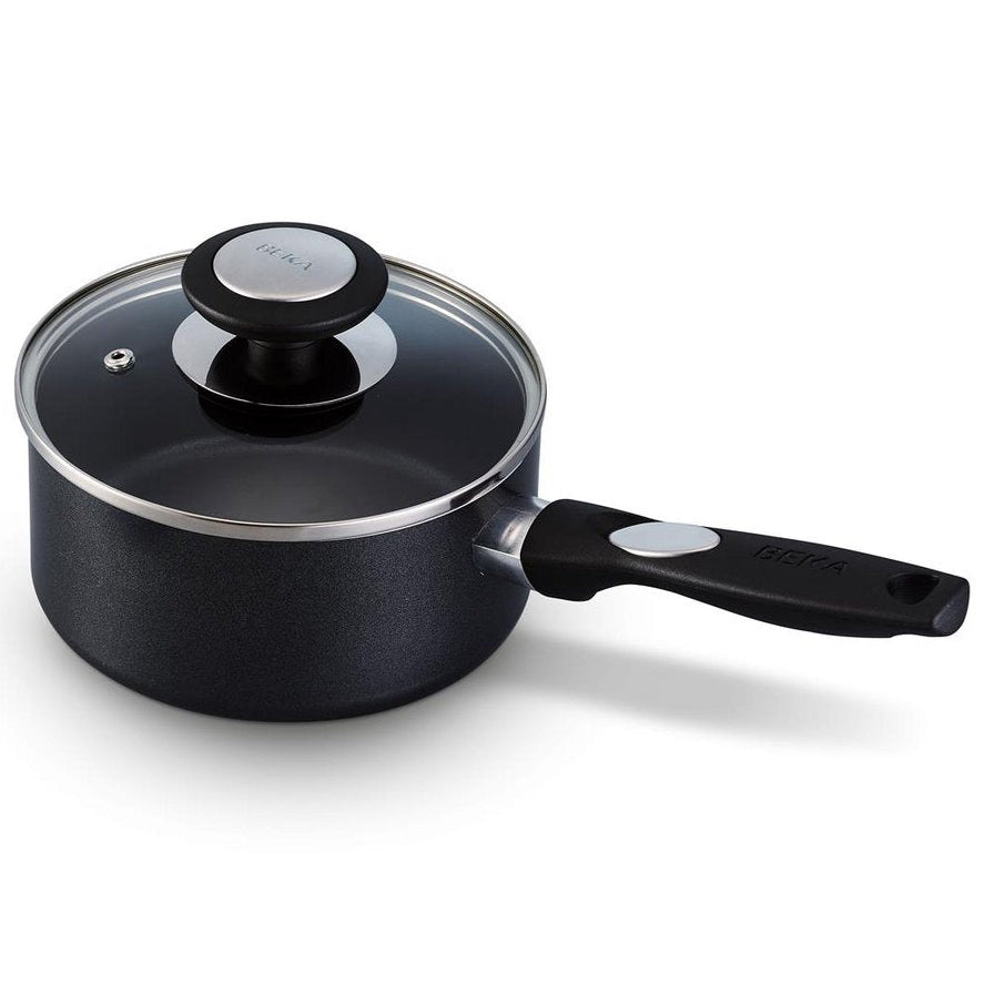 BEKA Pro Induc steelpan met keramische antiaanbaklaag en glazen deksel Ø 16 cm
