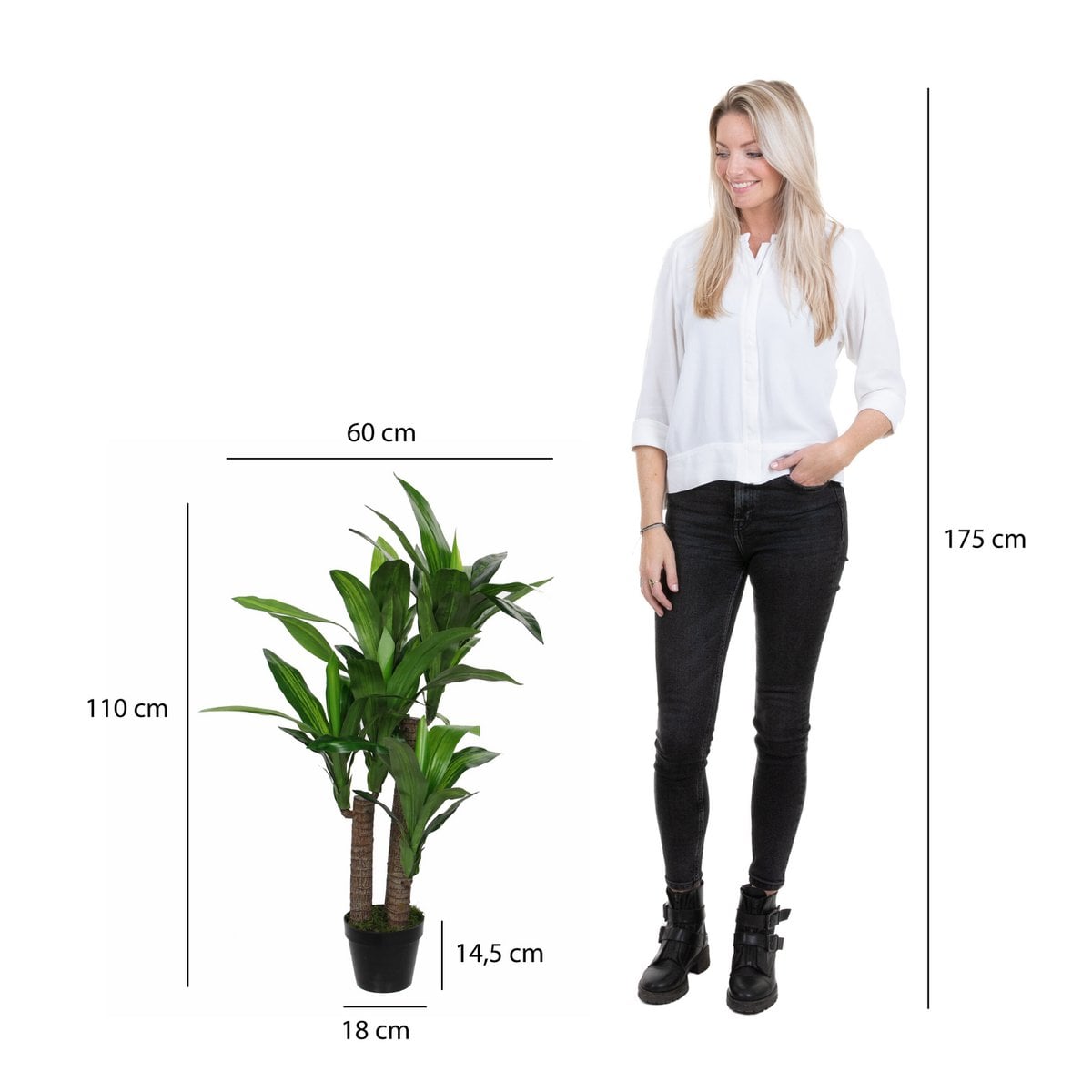 Dracaena kunstplant 110 cm