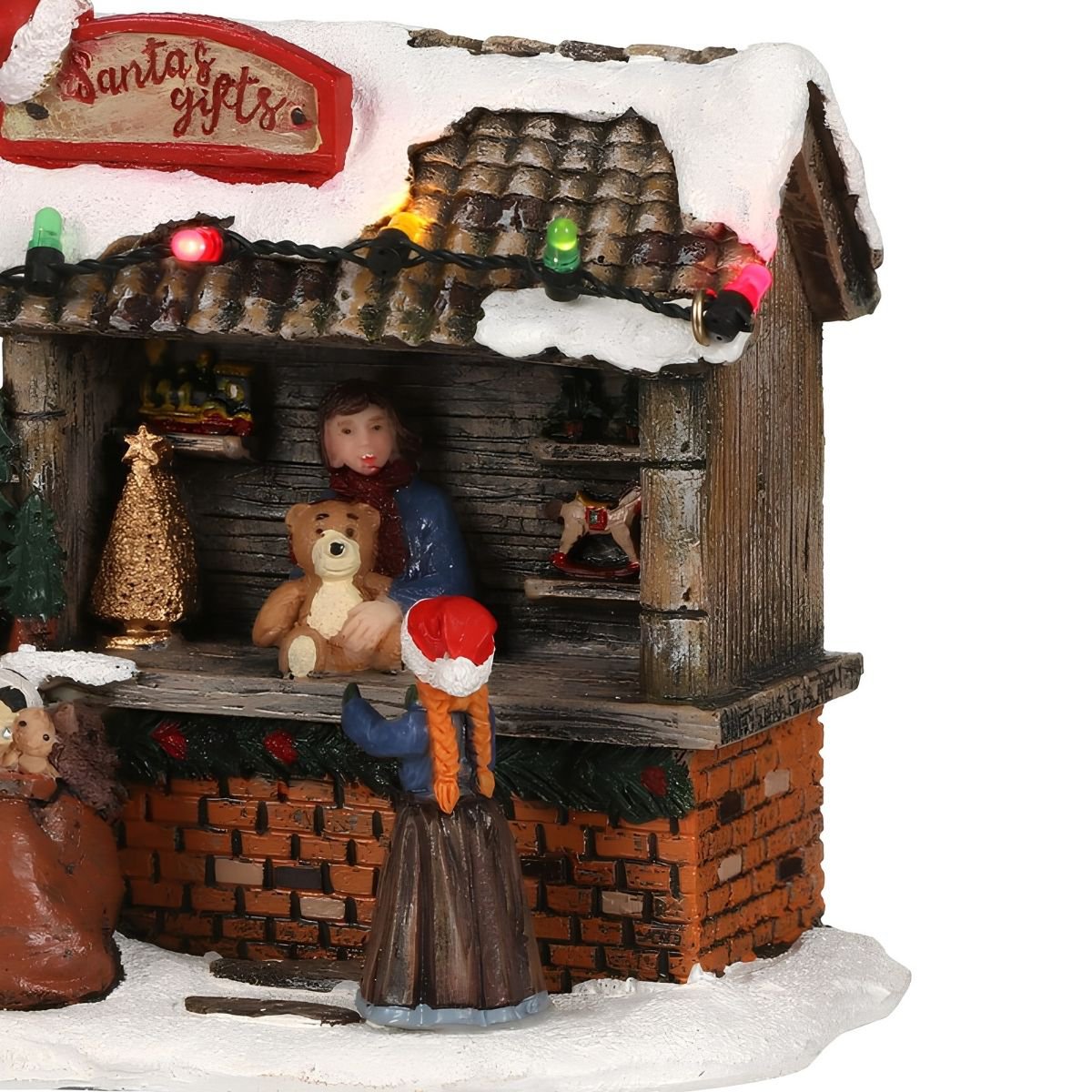 Kerstdorp cadeaukraam met verlichting, 13,5 × 8,5 × 11 cm