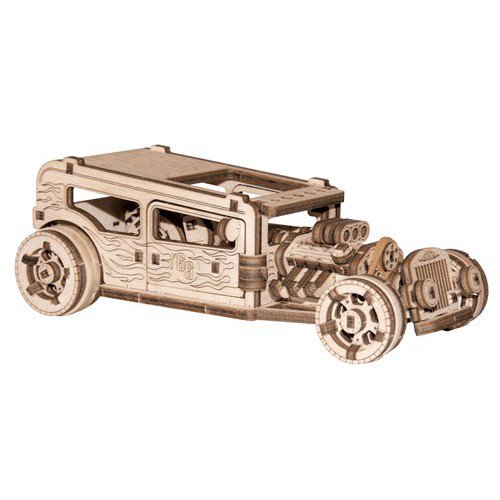 Houten bouwpakket Hot Rod, 17 × 8 × 6 cm