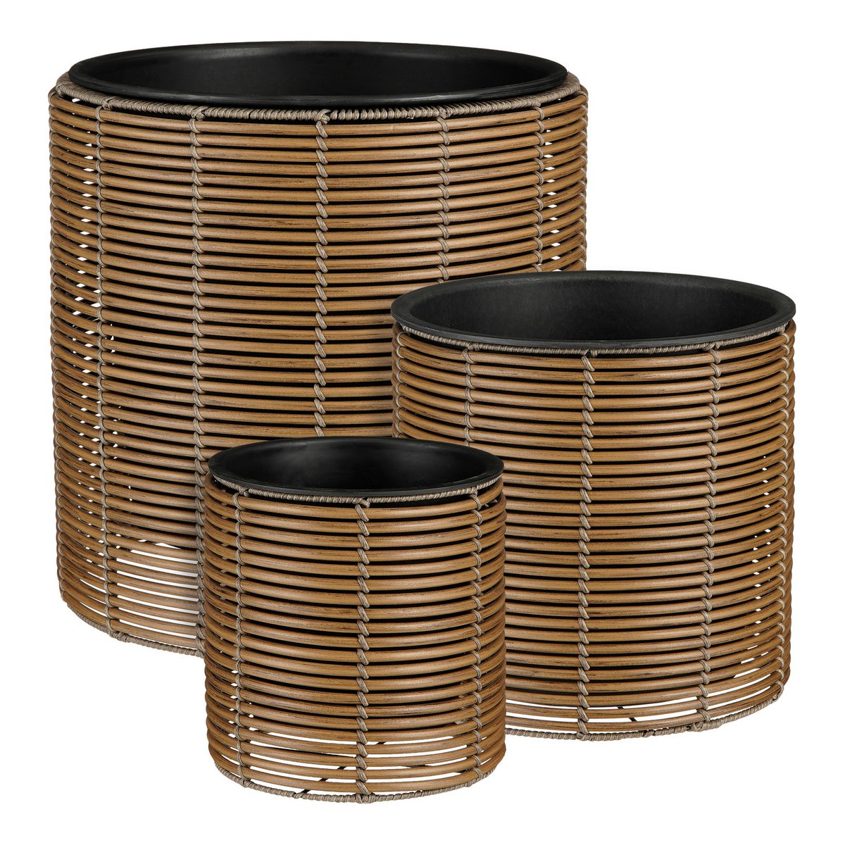 Bloempotten Cesena lichtbruin, set van 3