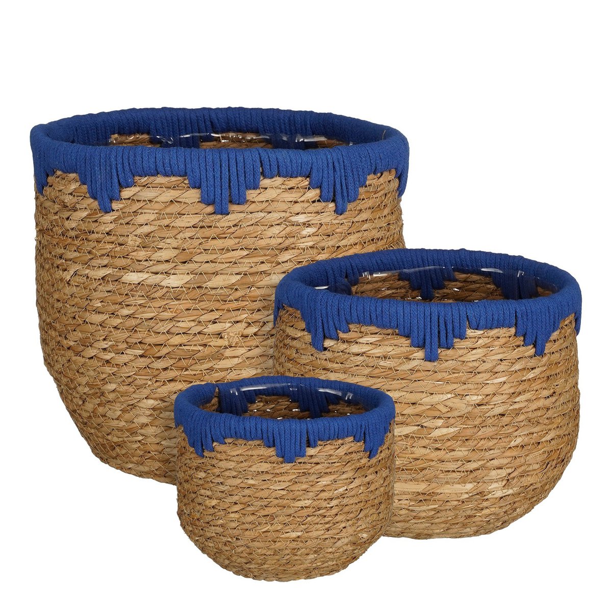 Jorck plantenmanden, zeegras en katoen, set van 3