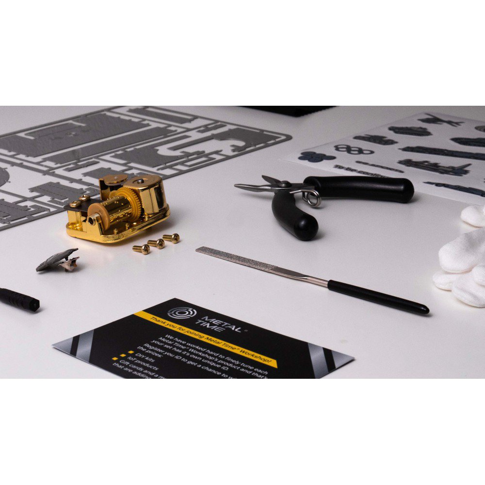 DIY 3D metalen muziekdoos Grande Pianola, 15 x 12 x 13,4 cm