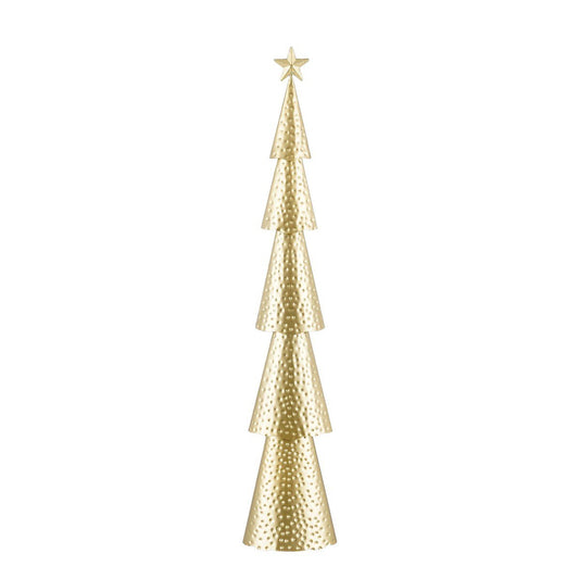 Goudkleurige kerstboom met gehamerd effect, 17,5 × 9 × 90,5 cm