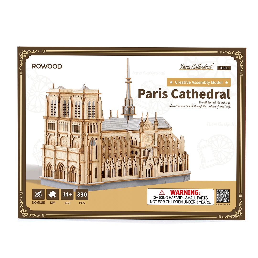 DIY 3D houten model van de Notre-Dame kathedraal – bouwpakket 26 cm