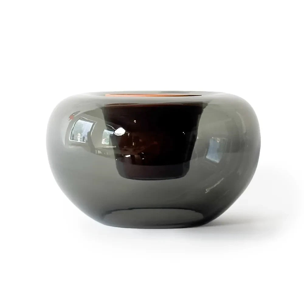 Potvase glazen plantenvaas met terracotta pot, Ø 35 cm