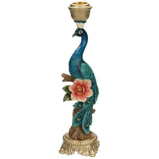 Pauw kaarsenhouder multicolor decoratief, 29 cm