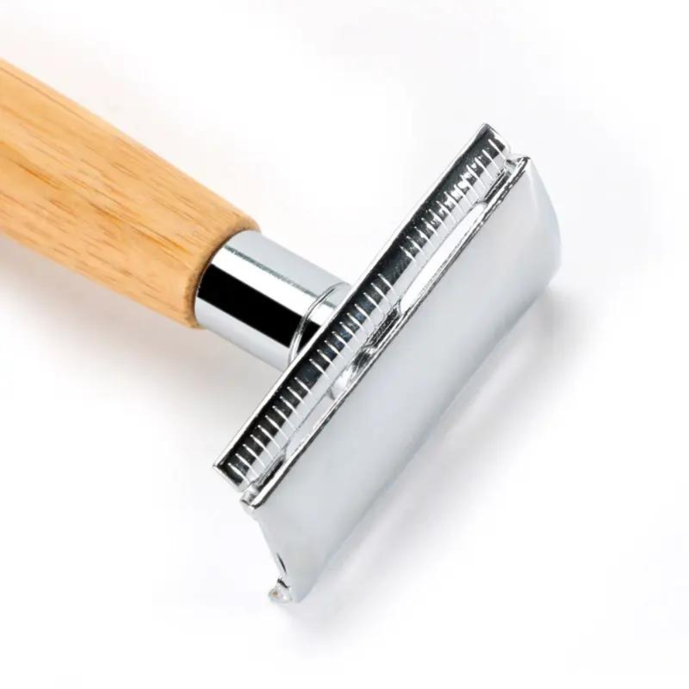 Bamboe scheerset met safety razor, scheerolie en bamboedoekje, 13-delig