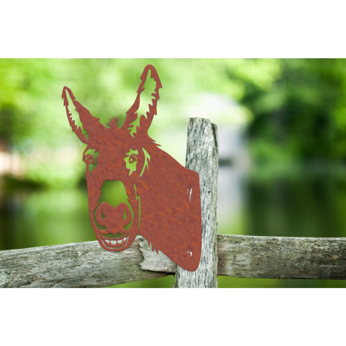 Peekaboo ezel metalen wanddecoratie roest