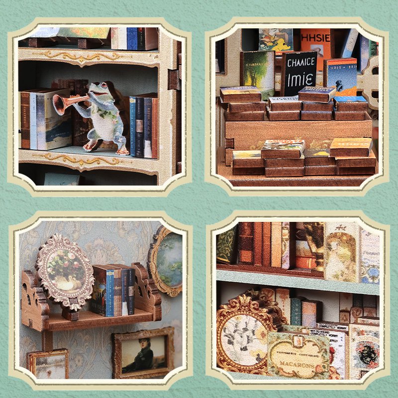 DIY book nook Muse Bookstore, 17 cm