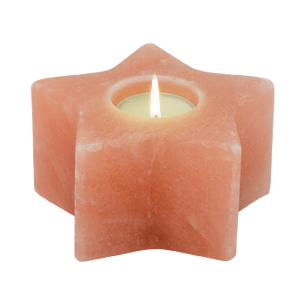 Himalaya zoutkristal theelichthouder ster, 11 cm