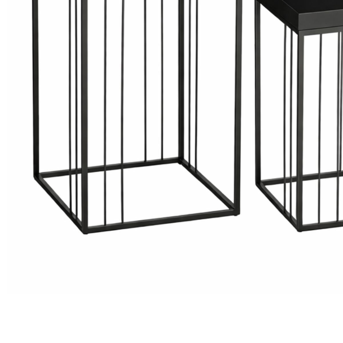 Zwarte bijzettafel set Beth hoog model - 3-delig