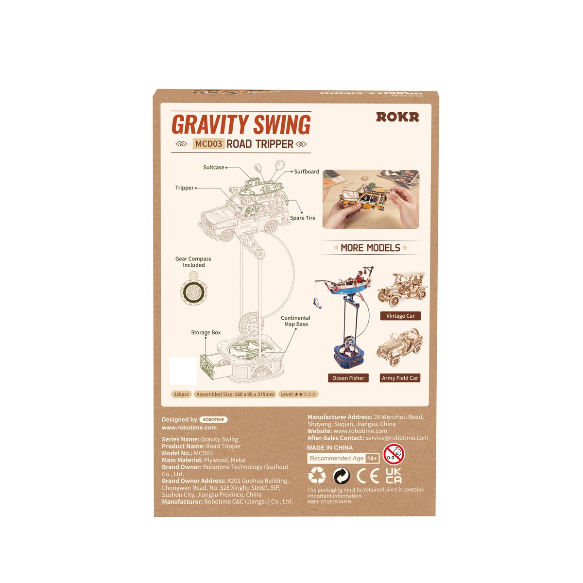 3D houten puzzel Road Tripper, DIY pendulum 37,5 cm