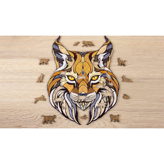 Houten legpuzzel lynx, 35 x 28 cm