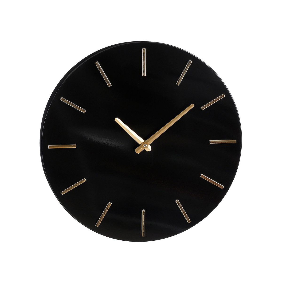 Mica Decorations Brixen Wandklok Zwart met Gouden Wijzers Ø35,5 cm Aluminium