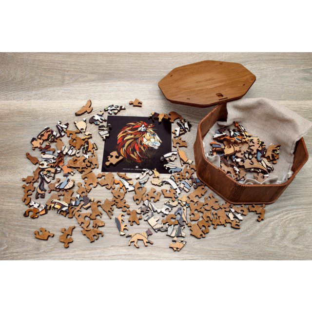 Houten legpuzzel leeuw, 31 x 28 cm