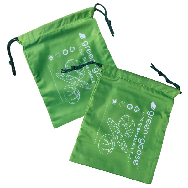 Herbruikbare broodzakjes van gerecycled PET, 2 stuks, 25 × 20 cm