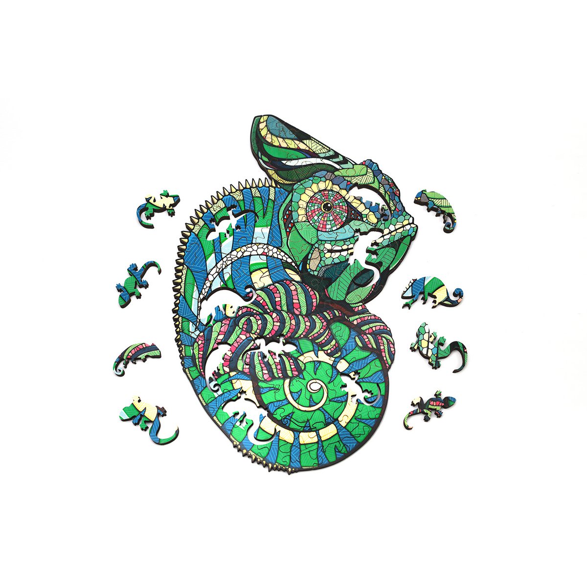 Houten legpuzzel kameleon 111 stukjes, 37 x 28 cm