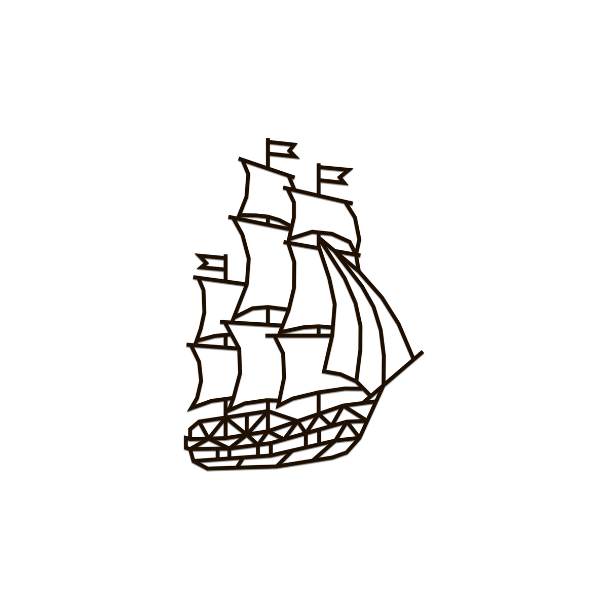 Houten wandpuzzel schip, 59,7 × 82,7 cm