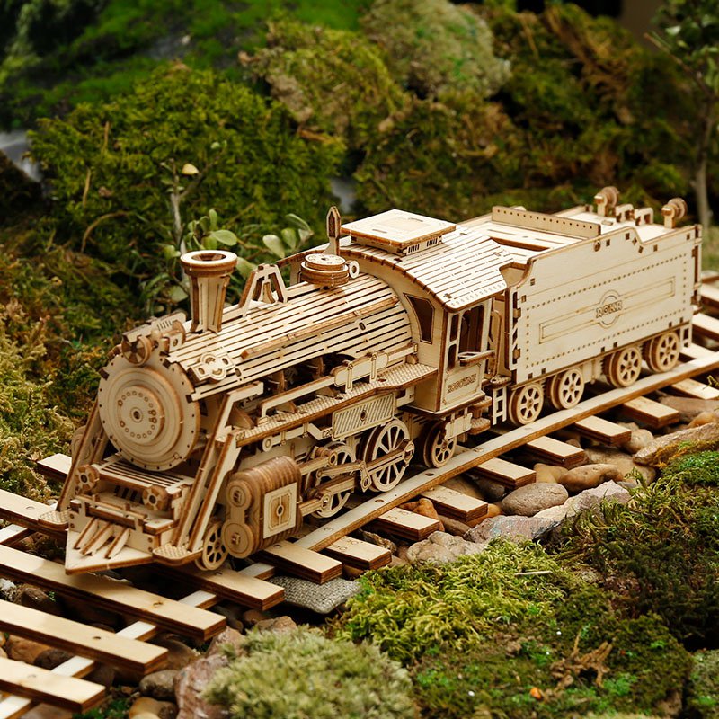 3D houten puzzel Prime Steam Express trein 30,7 × 6,7 × 8,2 cm – 308 stukjes