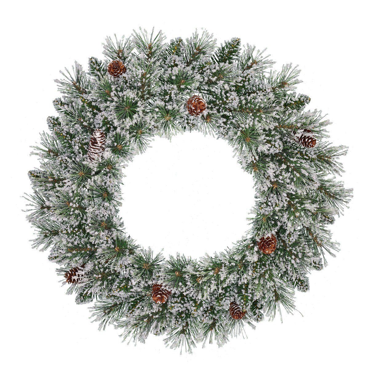 Vandans besneeuwde kerstkrans met dennenappels, Ø 60 cm