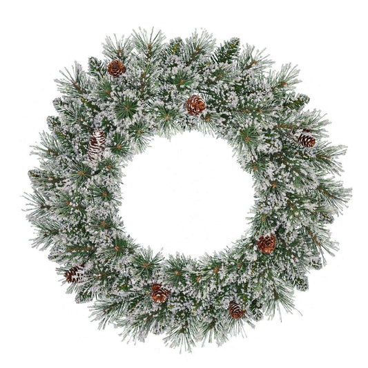 Vandans besneeuwde kerstkrans met dennenappels, Ø 60 cm