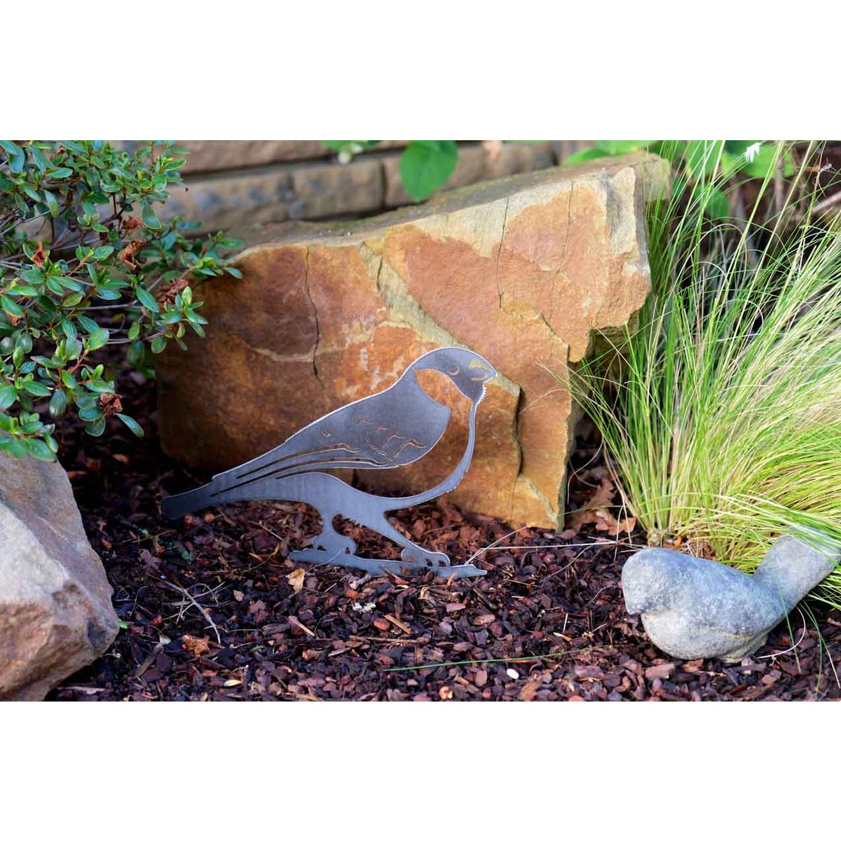 Metalen goudvink tuinsteker