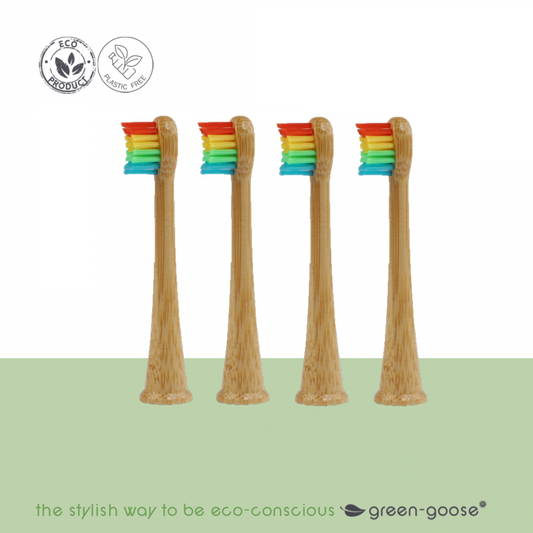 Bamboe Sonicare opzetborstels voor kinderen, 4 stuks rainbow