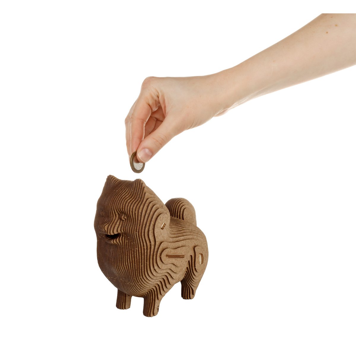 DIY houten spaarpot hondje, 15 x 9,1 x 15,7 cm