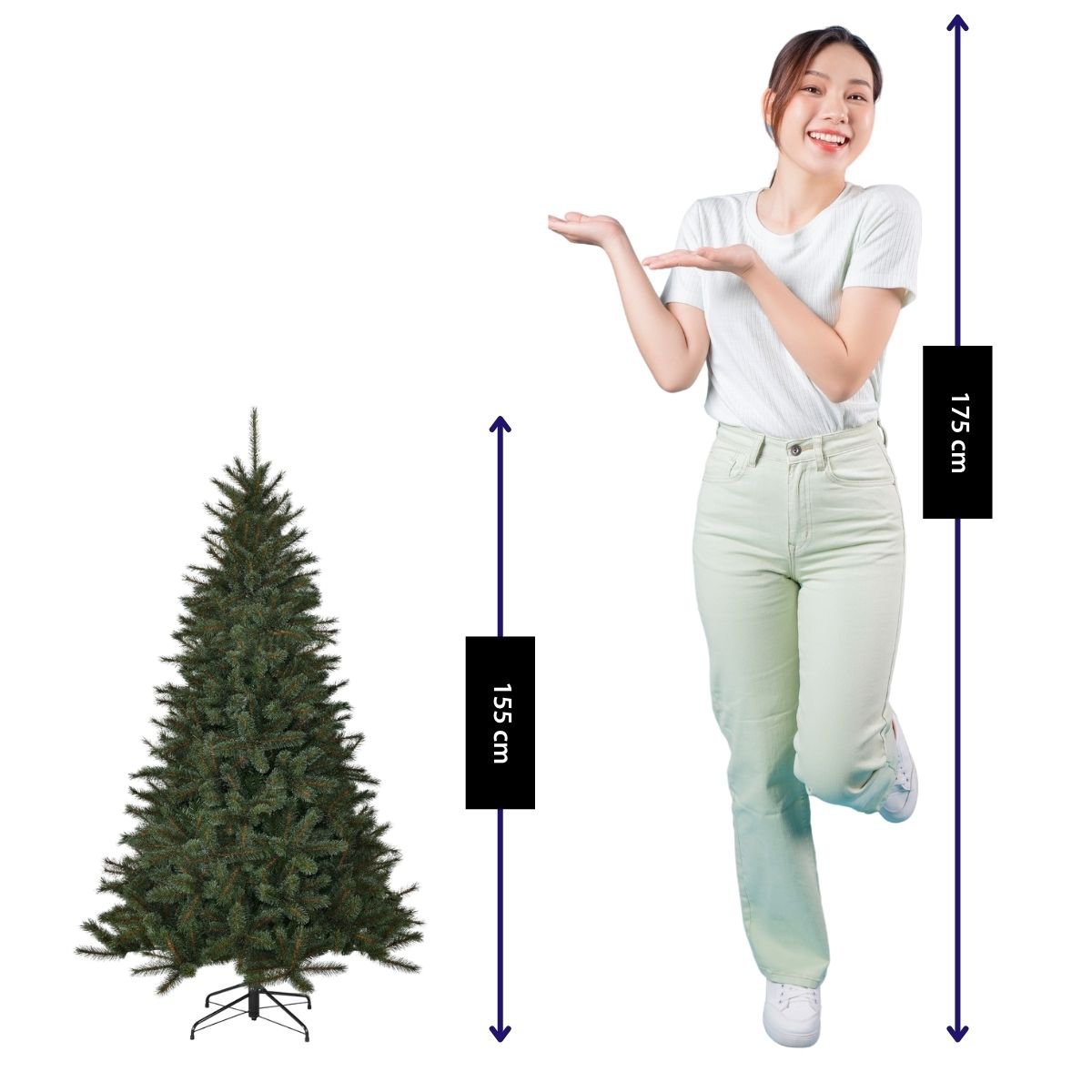 Toronto kunstkerstboom, 155 cm, Ø 102 cm