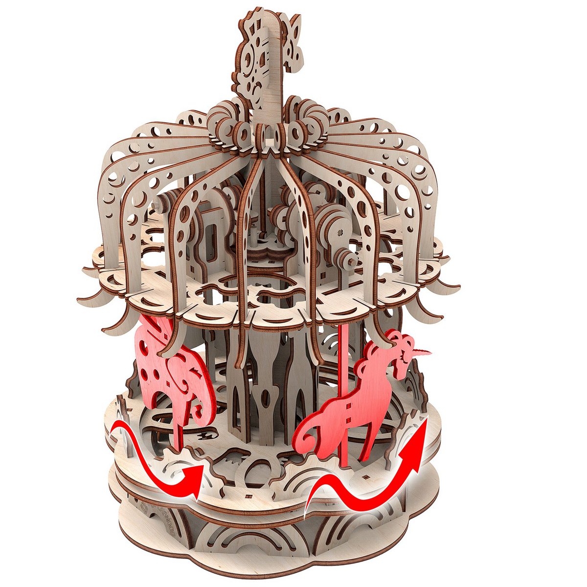 Mr. Playwood houten carrousel puzzel
