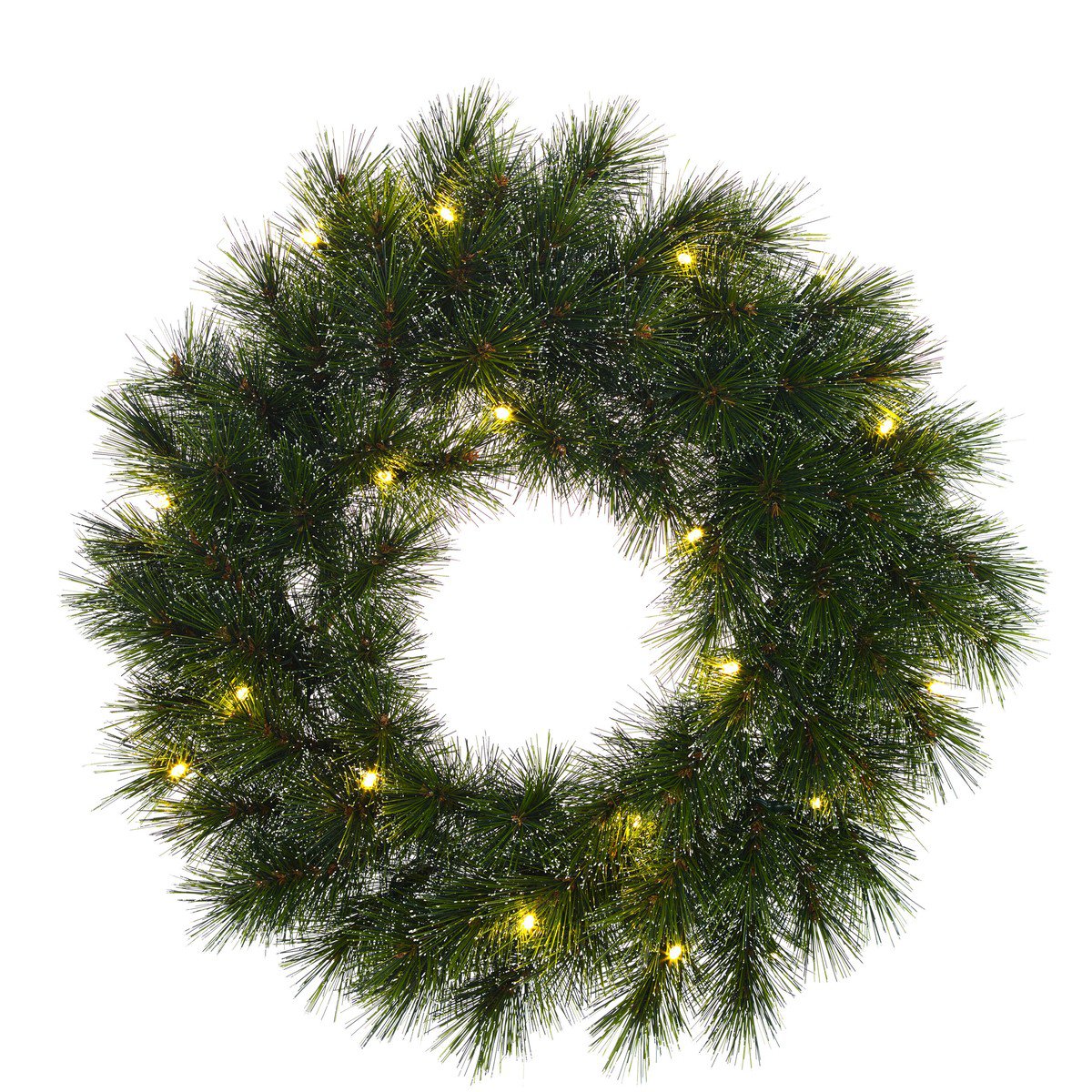 Glendon kerstkrans met rijp-effect en verlichting, Ø 60 cm