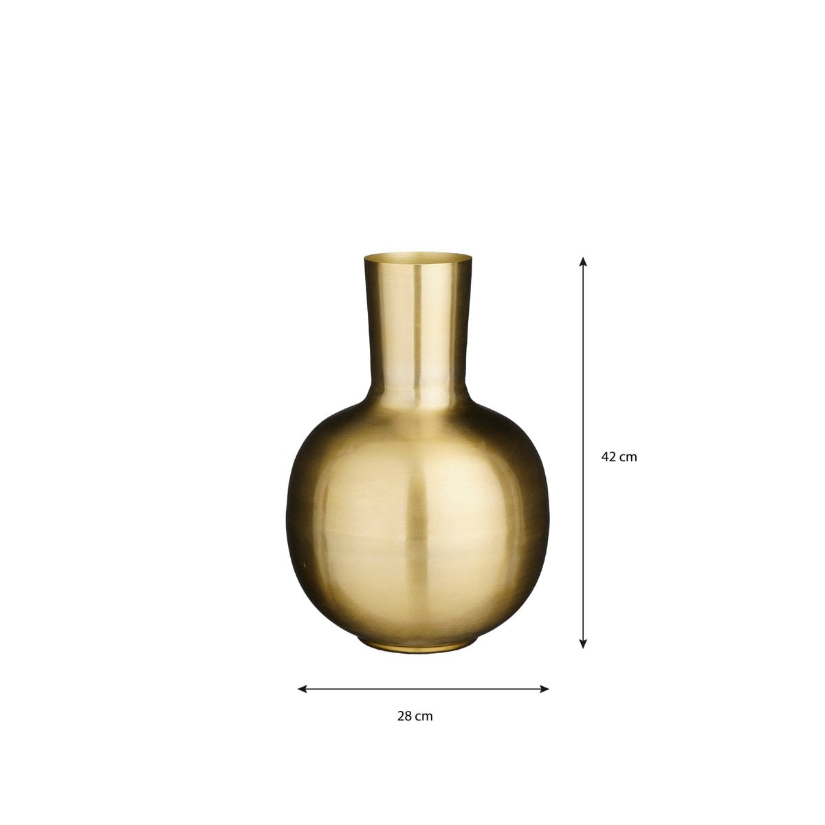 Mica Decorations Dara Vaas – Metaal Goud (H42 x Ø28 cm)