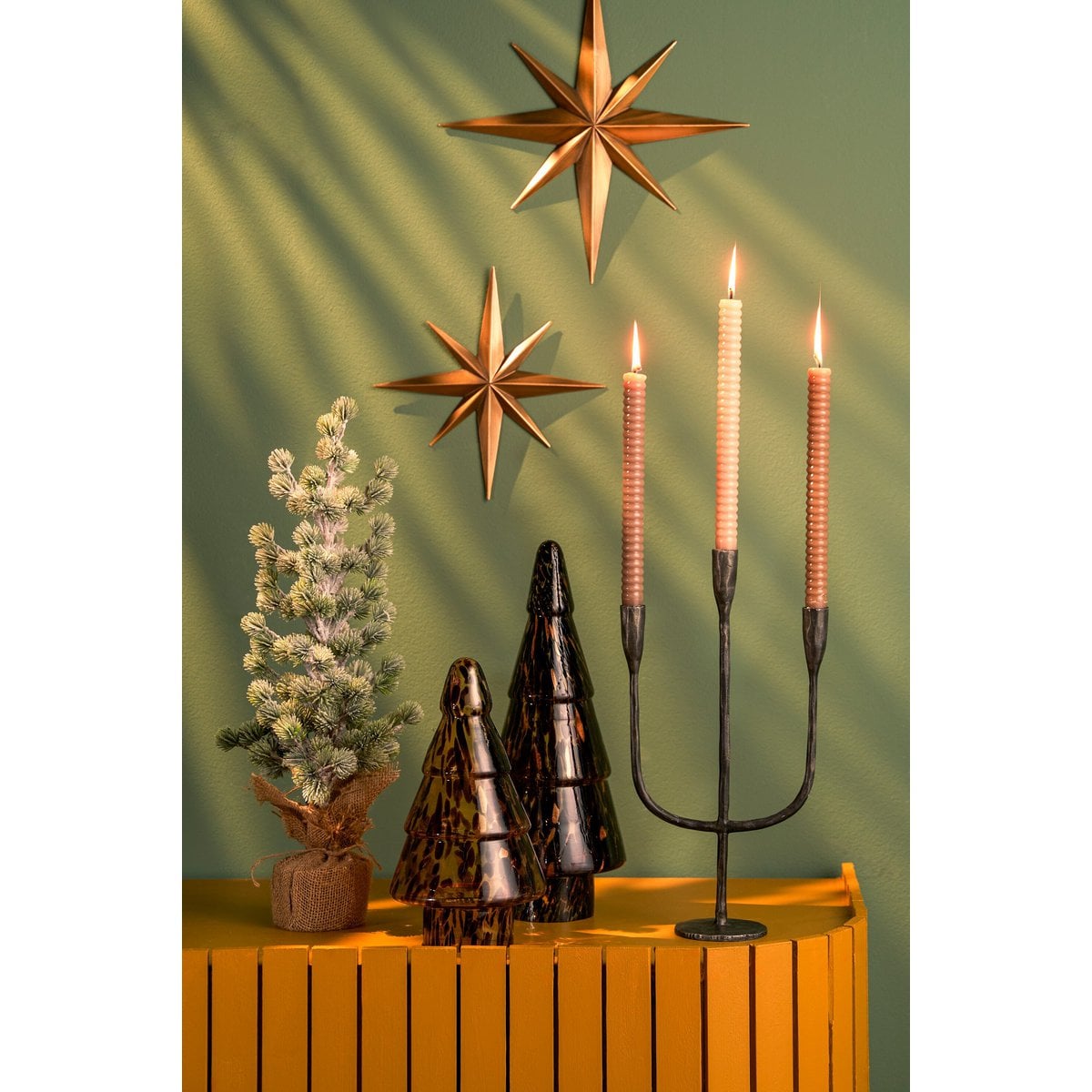 Besneeuwde kunstkerstboom in jute, 55 cm