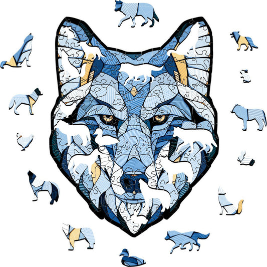 Houten legpuzzel wolf M 260 stukjes, 35,6 × 27,4 cm