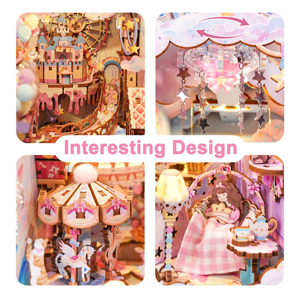 Sweet Dream book nook, 10,5 × 18,7 × 28,4 cm