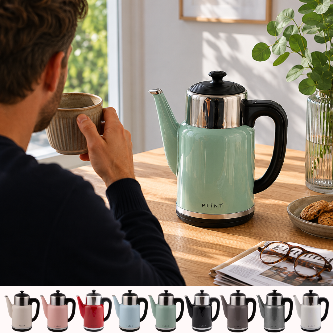 Dubbelwandige waterkoker met temperatuurregeling, 1,7 liter