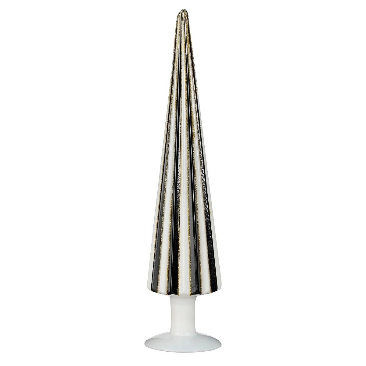 Kerstboom in zwart-wit met gouden glitter, Ø 9 × 39,5 cm