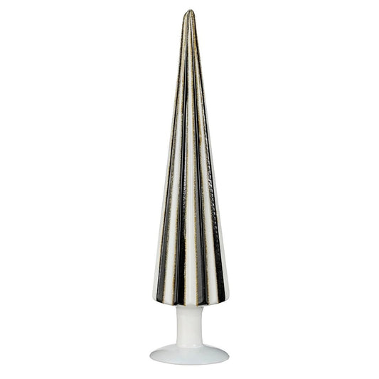 Kerstboom in zwart-wit met gouden glitter, Ø 9 × 39,5 cm