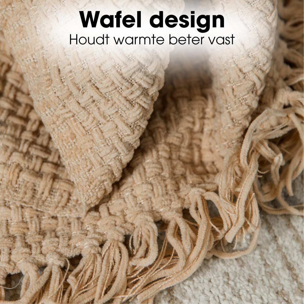 Cosenza plaid, beige, 180 × 130 cm