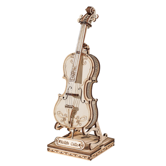 Houten bouwpakket cello, 58 stukjes