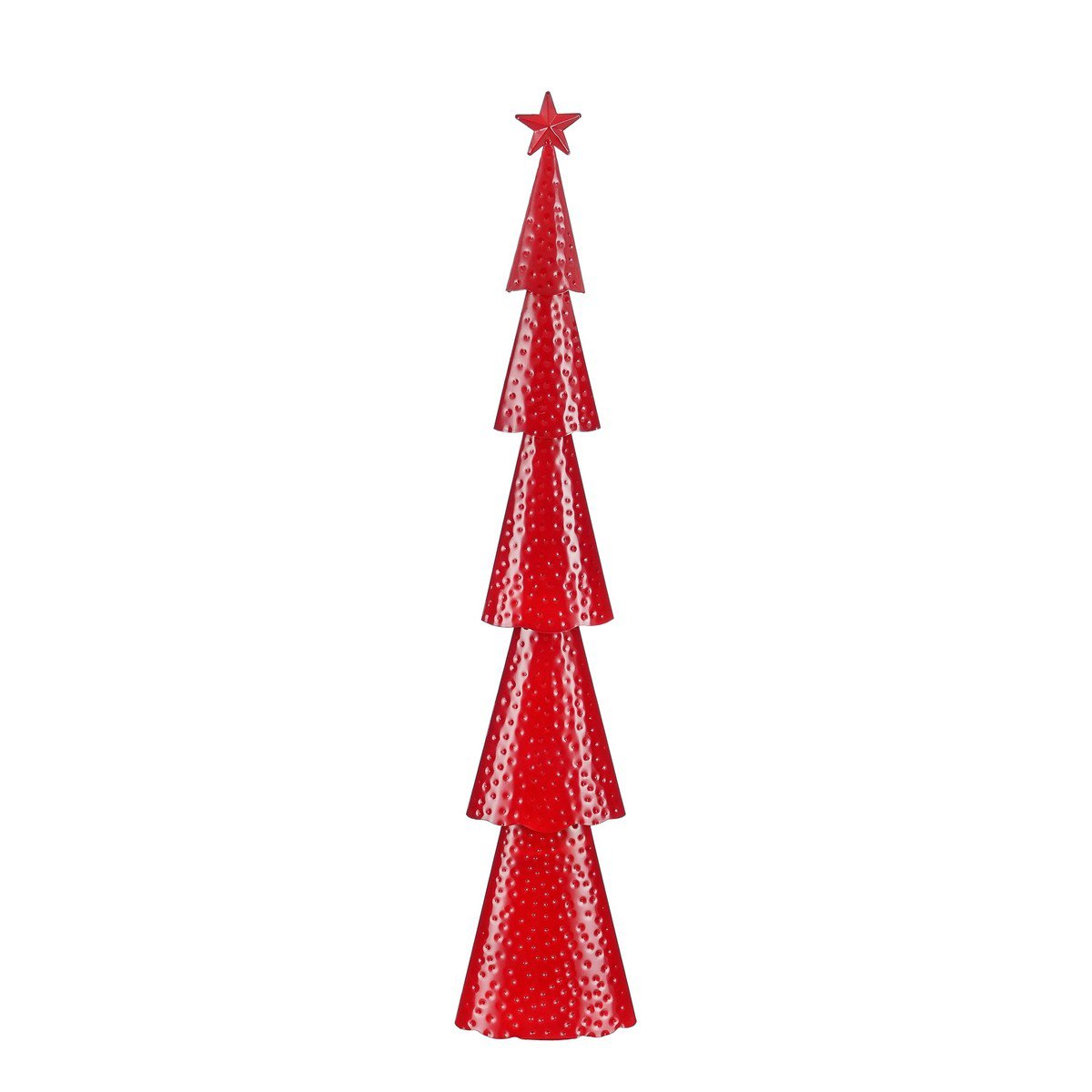Rode kerstboom met gehamerd effect, 17,5 × 9 × 90,5 cm