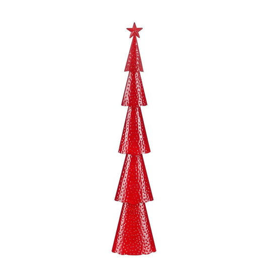 Rode kerstboom met gehamerd effect, 17,5 × 9 × 90,5 cm
