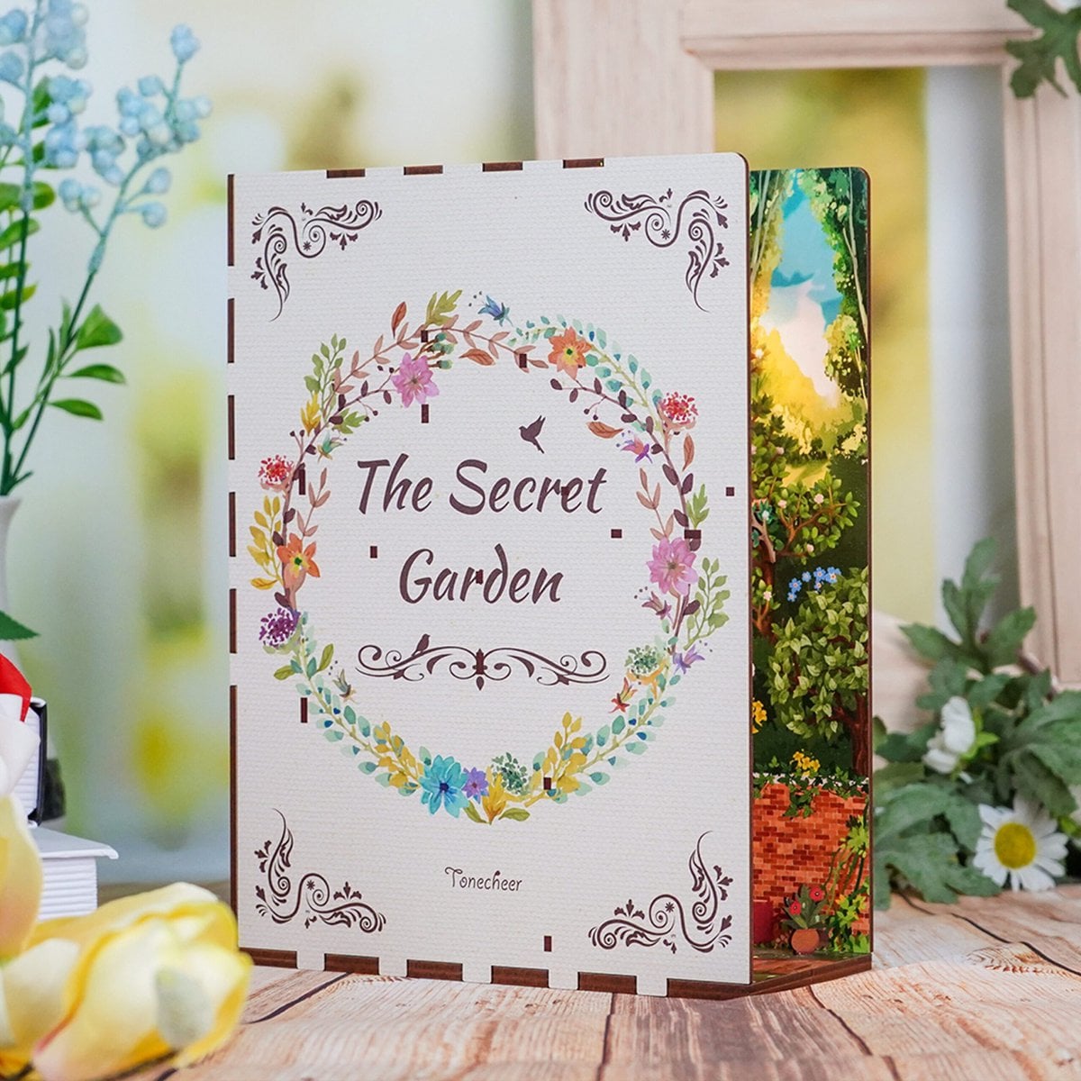 DIY book nook the secret garden bookend, 24,5 cm